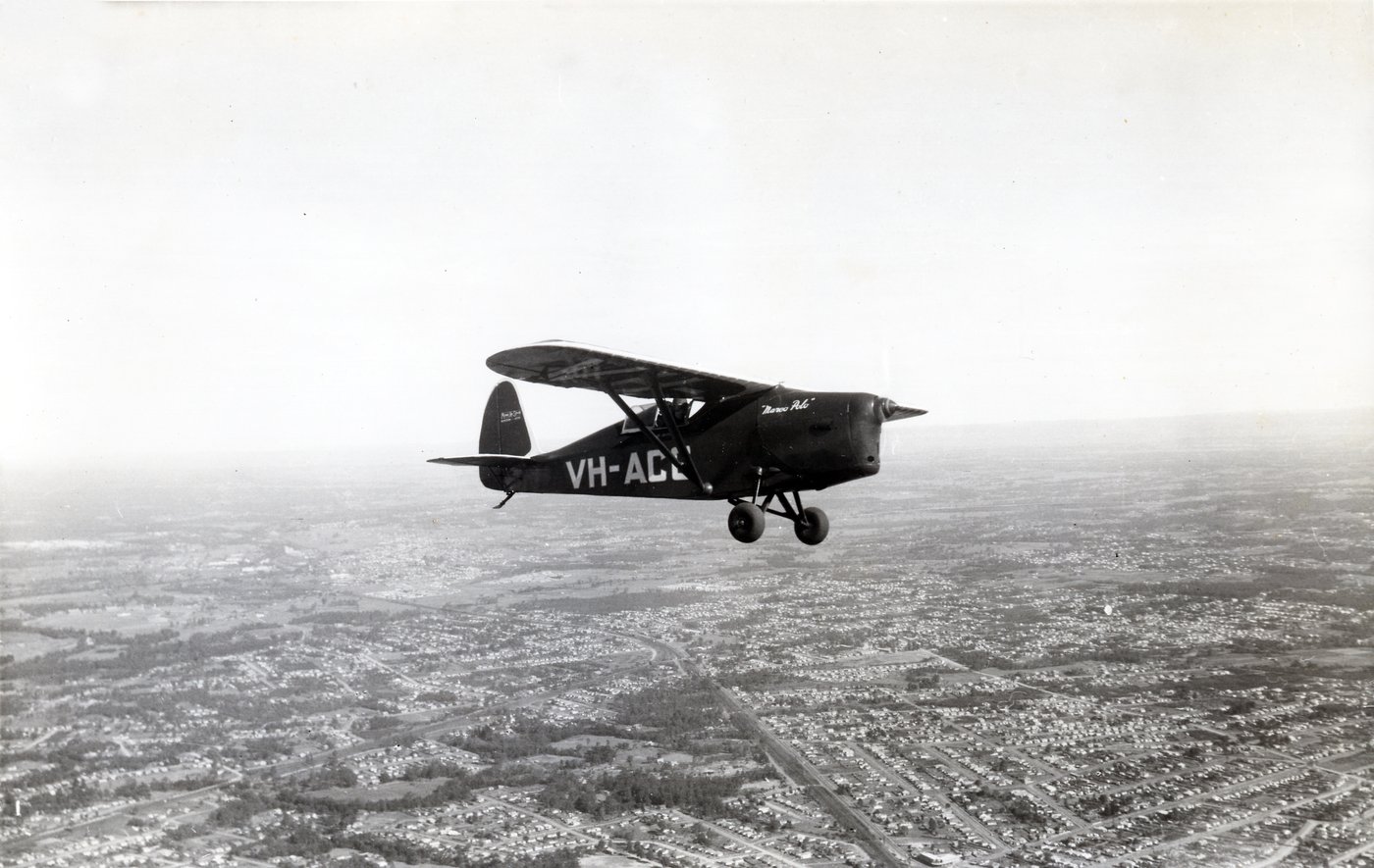 VH-ACG &ldquo;Marco Polo&rdquo; over Parramatta, 31 May 1953, Howard Morris at the controls